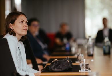 Puheenjohtaja Kaarina Vuori. Kuva: Juha Hautakangas
